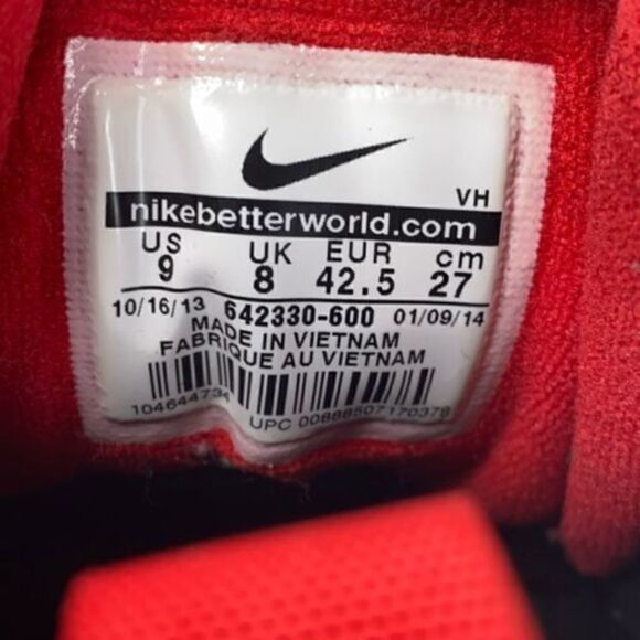 Nike Air Raid Men’s Sz 9 University Red Black 642330-600 Athletic Shoes Sneakers main image 6